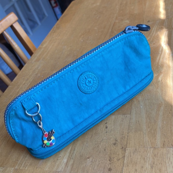 Kipling Gitroy Pencil Case Bright Aqua Combo - Picture 1 of 12